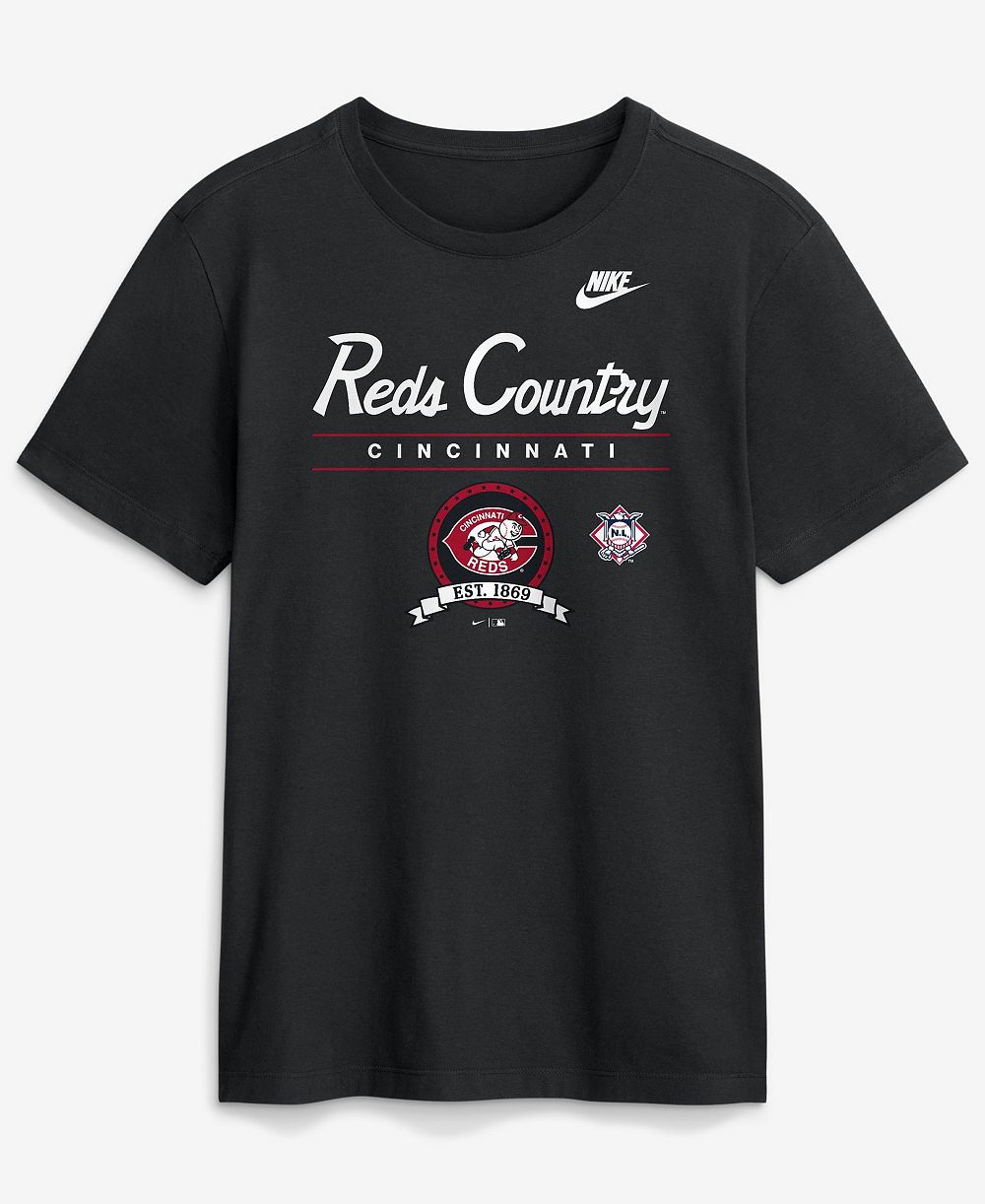 Nike Men's Black Cincinnati Reds Cooperstown Graphic T-Shirt