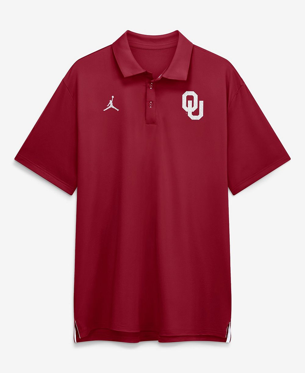 Мужская поло-рубашка Jordan Dri-FIT цвета багряный с логотипом Oklahoma Sooners, 2026 Sideline Tour