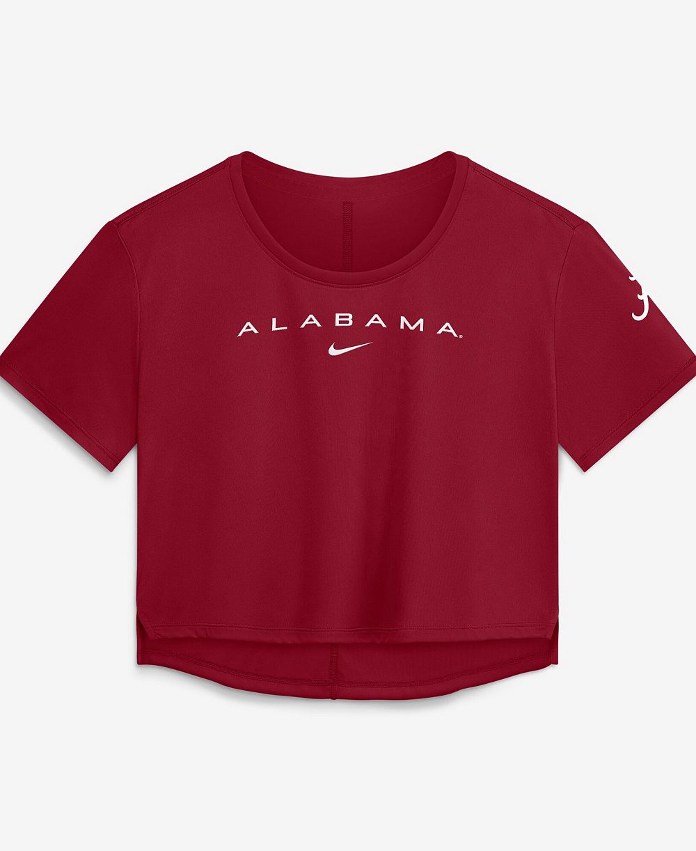 Nike Women's Crimson Alabama Crimson Tide Premium Performance Dri-FIT Cropped Top