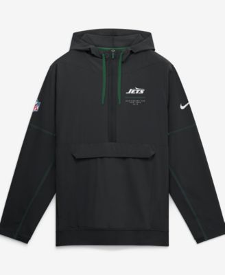 Nike Мужская черная толстовка New York Jets Sideline Logo Glory Anorak Half-Zip Hoodie