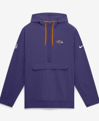 Мужское худи Nike Baltimore Ravens Sideline Broken Rules Alternate Anorak Half-Zip с фиолетовым оттенком