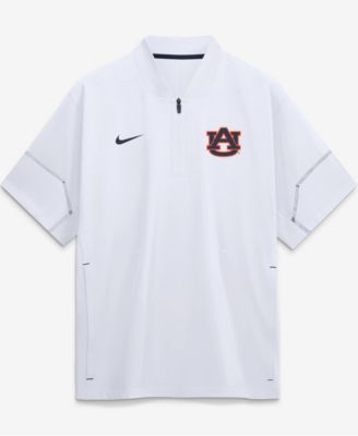 Nike Men's White Auburn Tigers 2026 Sideline Short sleeves Quarter-Zip Coaches Jacket