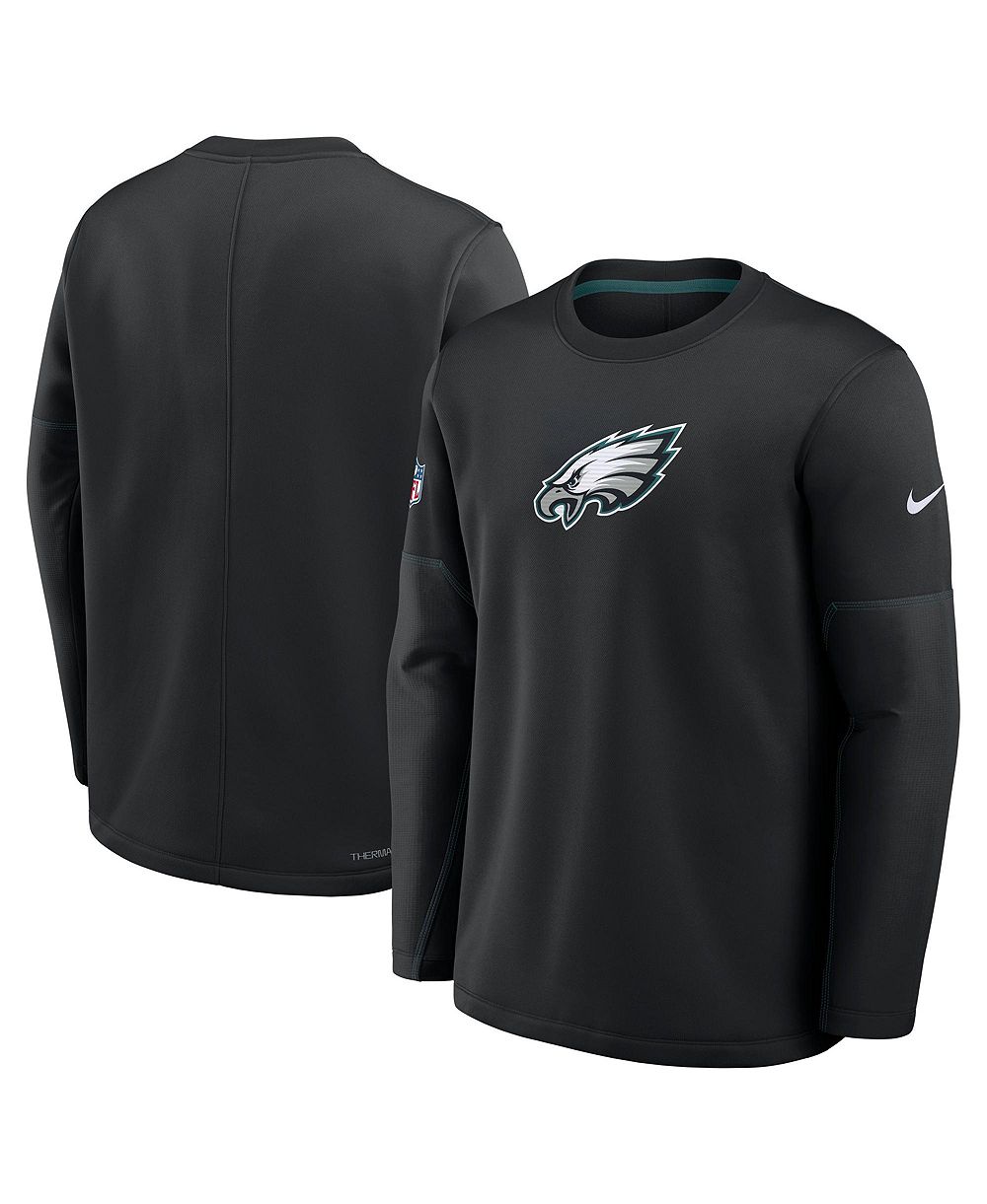 Nike Men's Black Philadelphia Eagles Sideline Coaches Team Present Midweight Therma-FIT Sweatshirt