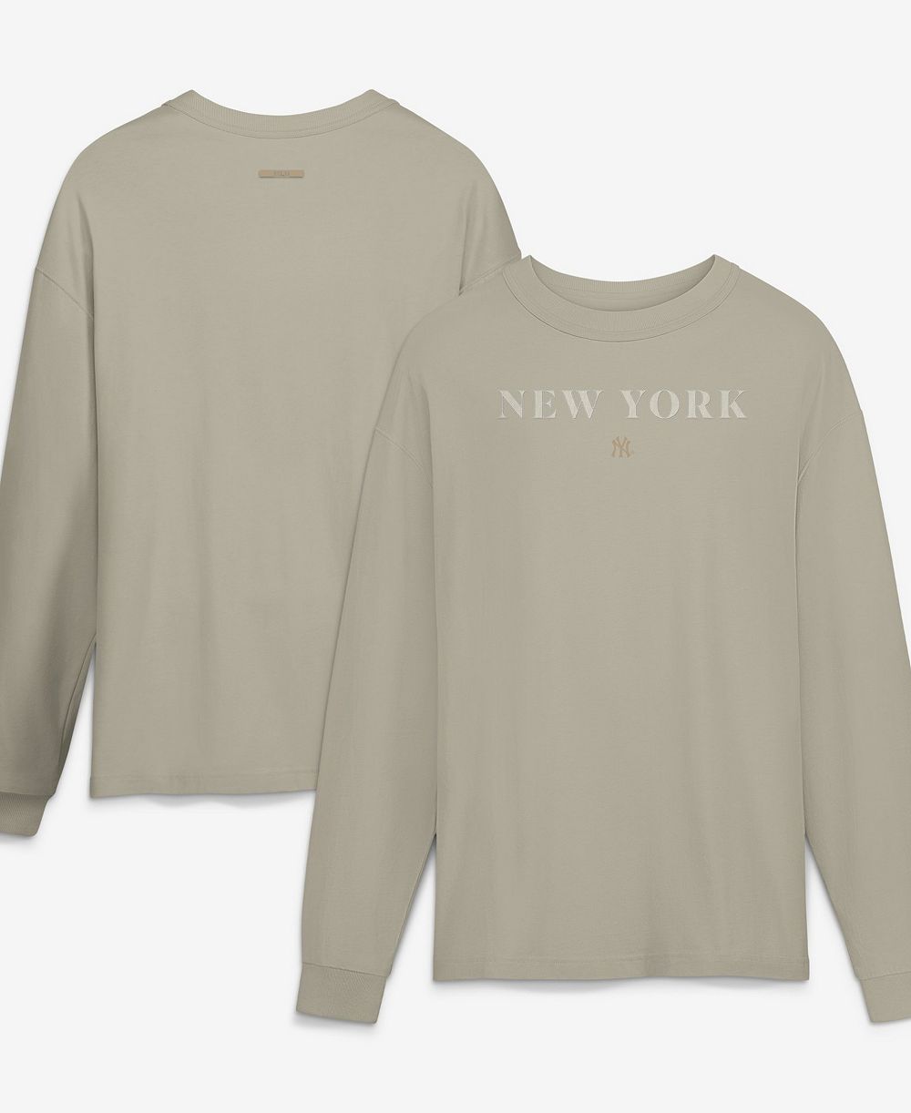 Fanatics Мужская бежевая футболка New York Yankees Elements с длинными рукавами