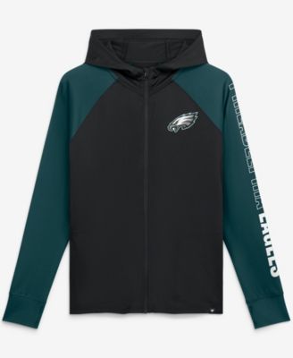 Fanatics Women's Black/Midnight Green Philadelphia Eagles Cornerback Blitz Raglan Full-Zip Hoodie