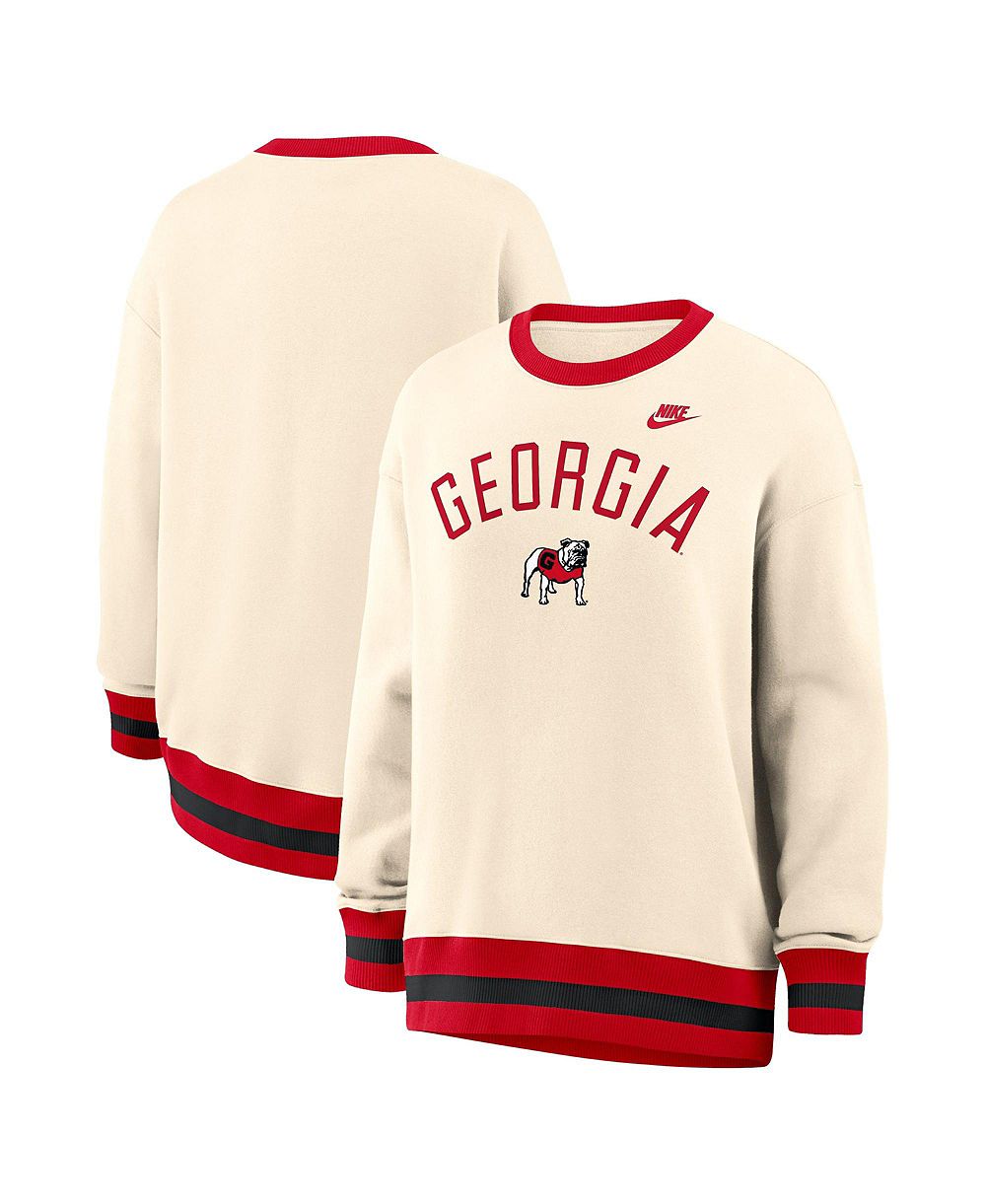 Женская свитшот Nike Natural Georgia Bulldogs Oversized Legacy Arch Phoenix