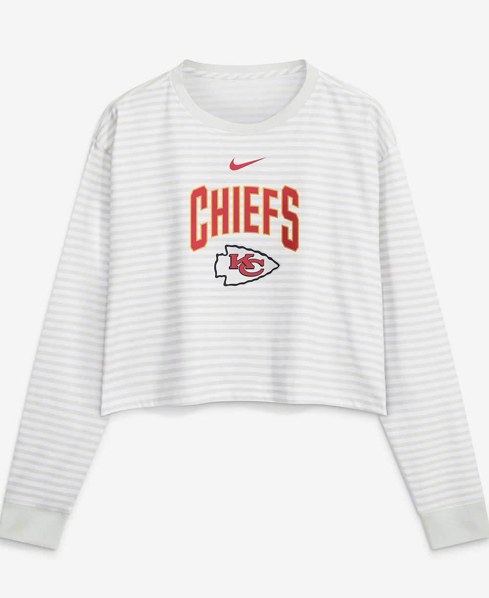 Nike женский укороченный топ Kansas City Chiefs свободного кроя, цвет белый