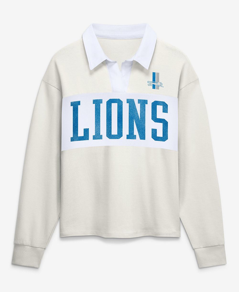 Fanatics женская кремовая длинная рубашка поло с рукавами Rugby Heritage Play Action Detroit Lions