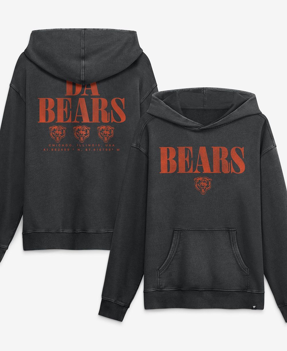 Fanatics мужской худи из французской махры с капюшоном, черный, Chicago Bears