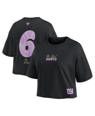 Fanatics Women's Jaxson Dart Black New York Giants Fashion Cropped T-Shirt
