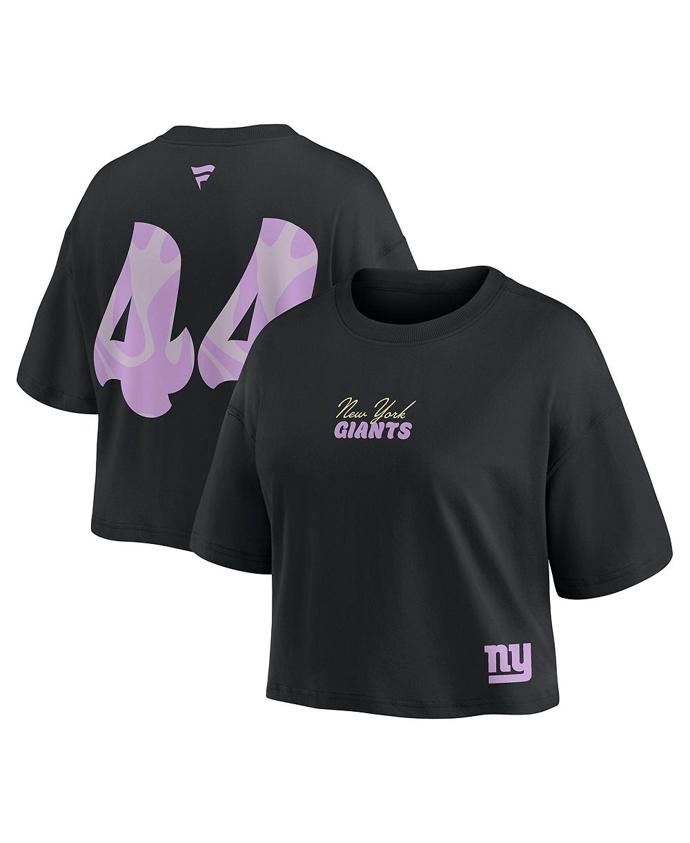 Женская укороченная футболка Fanatics Cam Skattebo Black New York Giants