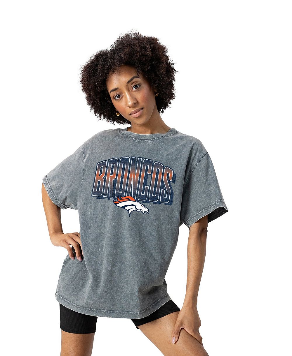 Женская футболка Gameday Couture Gray Denver Broncos Peak Performance Oversized Snow Wash
