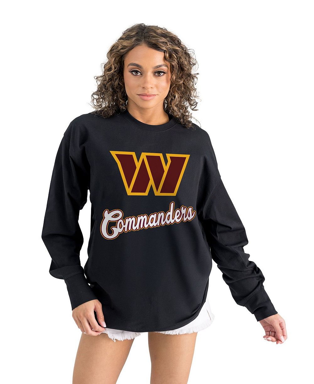 Женская футболка Gameday Couture с длинными рукавами и оверсайз кроем Washington Commanders цвета черный
