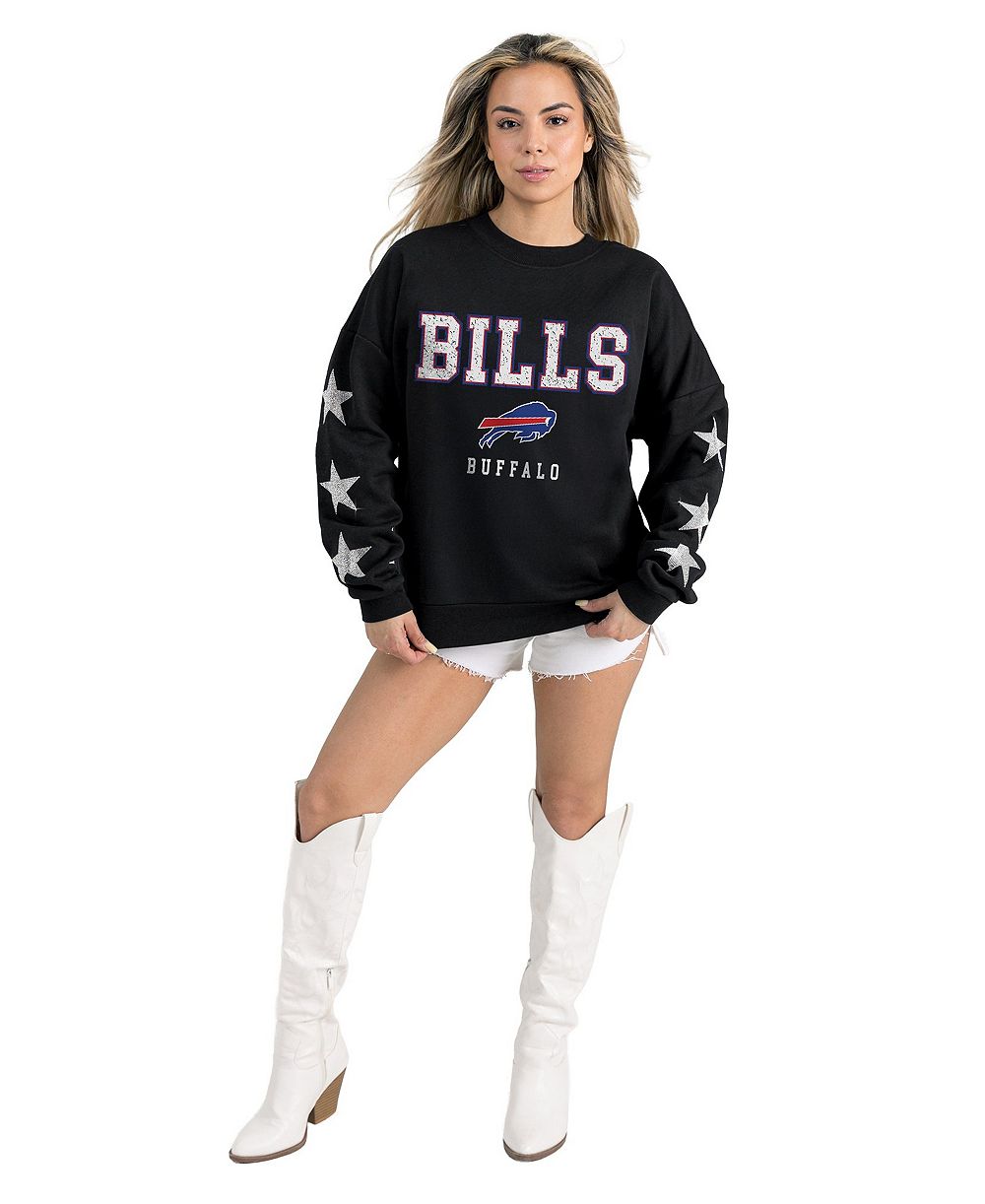 Gameday Couture женский свитшот с стразами Buffalo Bills Velocity, черный, свободный крой