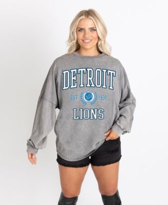 Gameday Couture Women's Gray Detroit Lions Oversized Final Score Snow Wash Long Sleeve T-Shirt