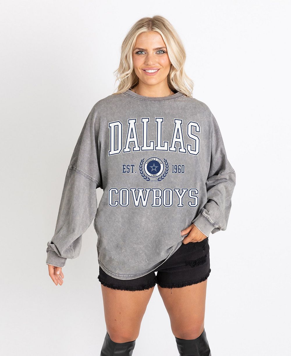 Gameday Couture женская футболка с длинным рукавом Dallas Cowboys Oversized Final Score Snow Wash серого цвета