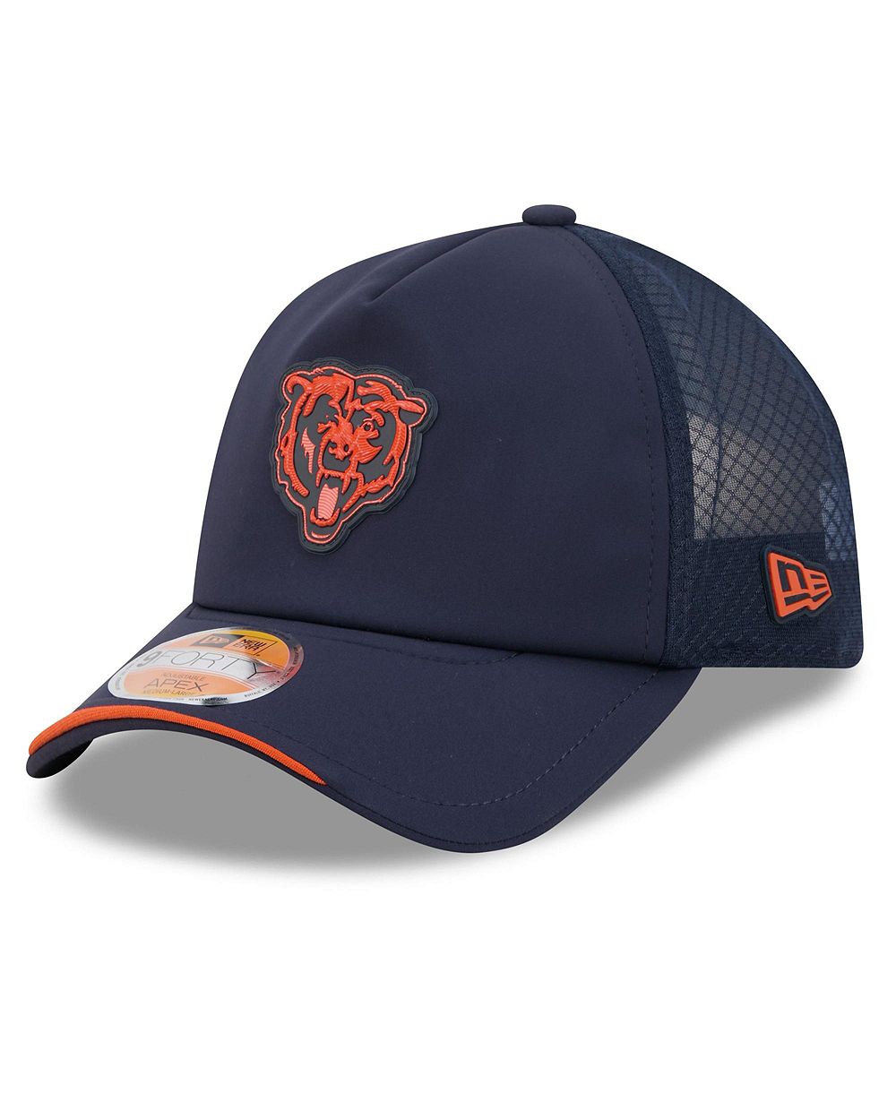 Мужская кепка New Era Navy Chicago Bears 2026 Sideline Apex 9FORTY Adjustable Trucker