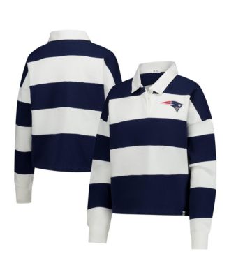 47 Brand Women's Navy/White New England Patriots Clubhouse Hall Raven Rugby Long Sleeve T-Shirt