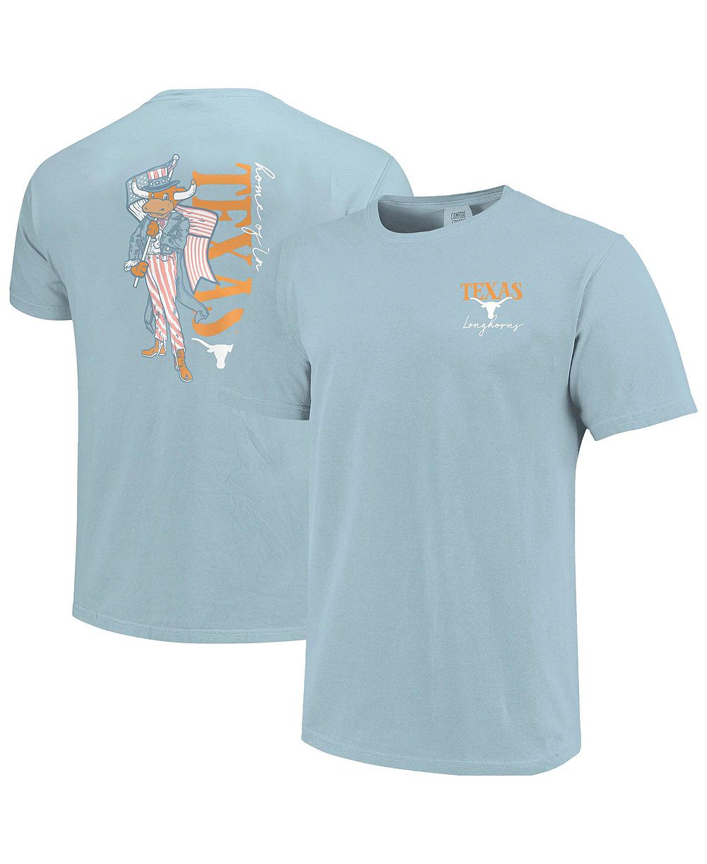 Image One женская футболка Comfort Colors с принтом Mascot Americana Texas Longhorns, светло-голубая