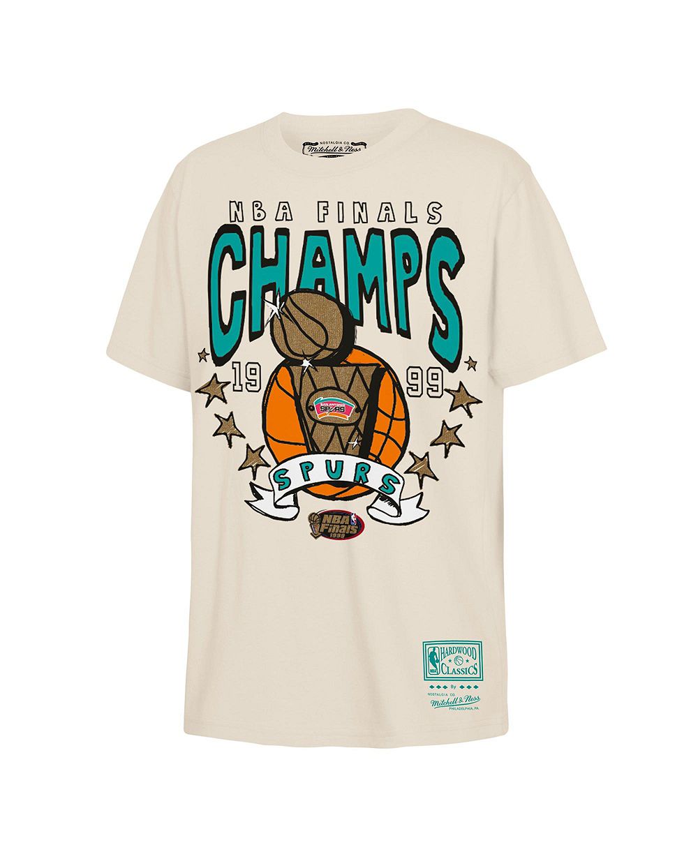 Mitchell & Ness футболка для мальчиков и девочек Natural San Antonio Spurs 1999 NBA Finals Champions Hardwood Classics History