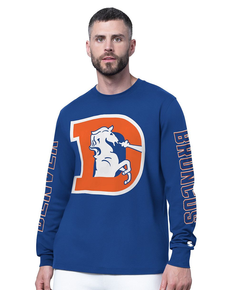 Мужская футболка Starter с длинным рукавом и логотипом Denver Broncos Clutch Hit II