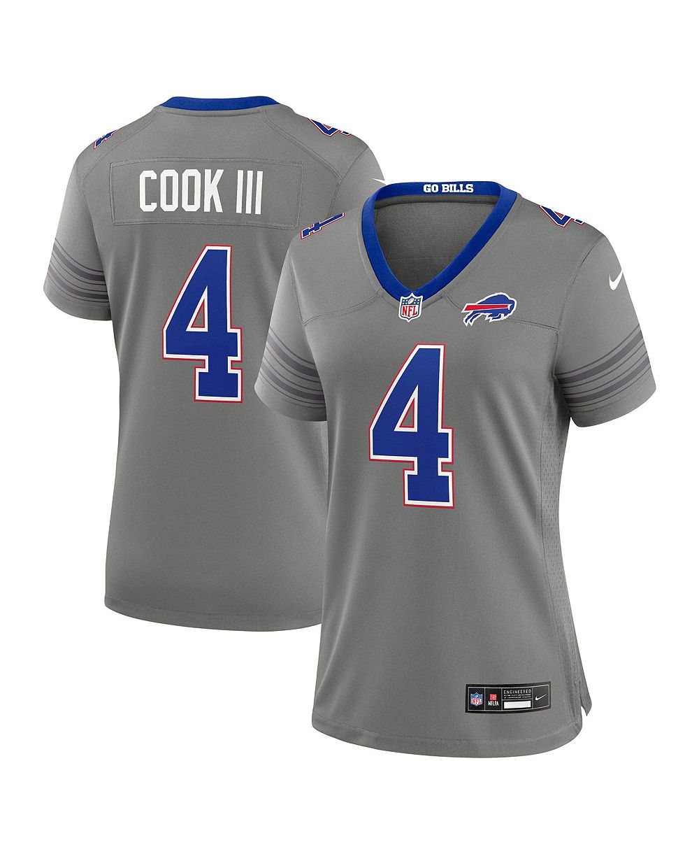 Nike женская серая джерси Buffalo Bills Nickel City Game с именем James Cook III