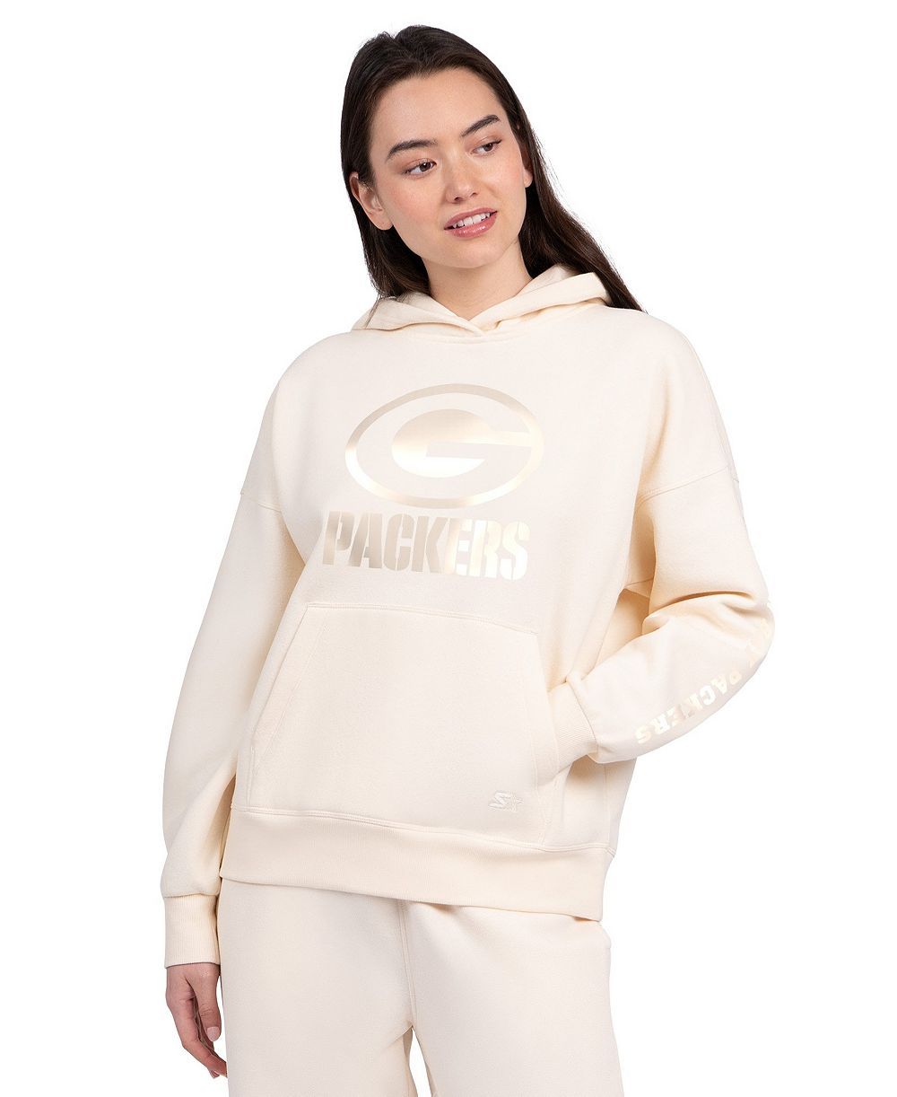 Женское худи Starter Cream Green Bay Packers Pastels Relaxed Travel