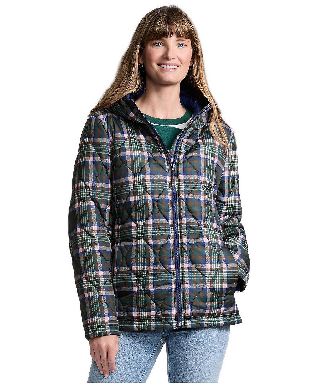 Женская куртка Lands' End FeatherFree Hooded Quilted Water-Resistant