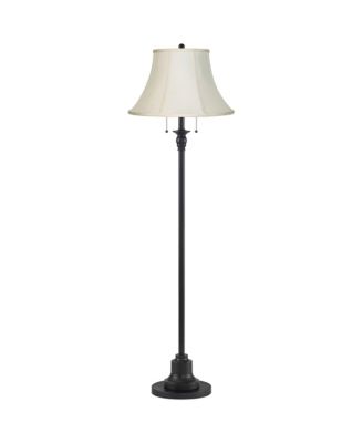 Possini Euro Design Dyna 58" High Black and Creme 2-Light Floor Lamp