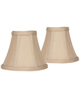 Springcrest Set of 2 Empire Lamp Shades Taupe Fabric Small 3" Top x 6" Bottom x 5" High Candelabra Clip-On Fitting