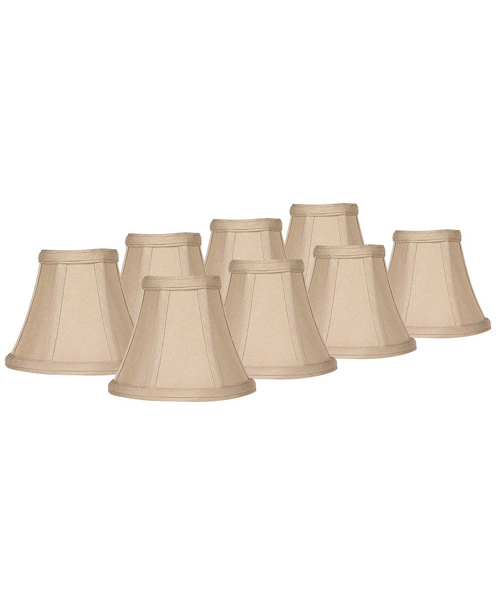 Springcrest Комплект из 8 абажуров для лампы Bell Evaline, ткань тауп-коричневая, малые размеры 3" верх x 6" низ x 5" высота, крепление Candelabra Clip-On
