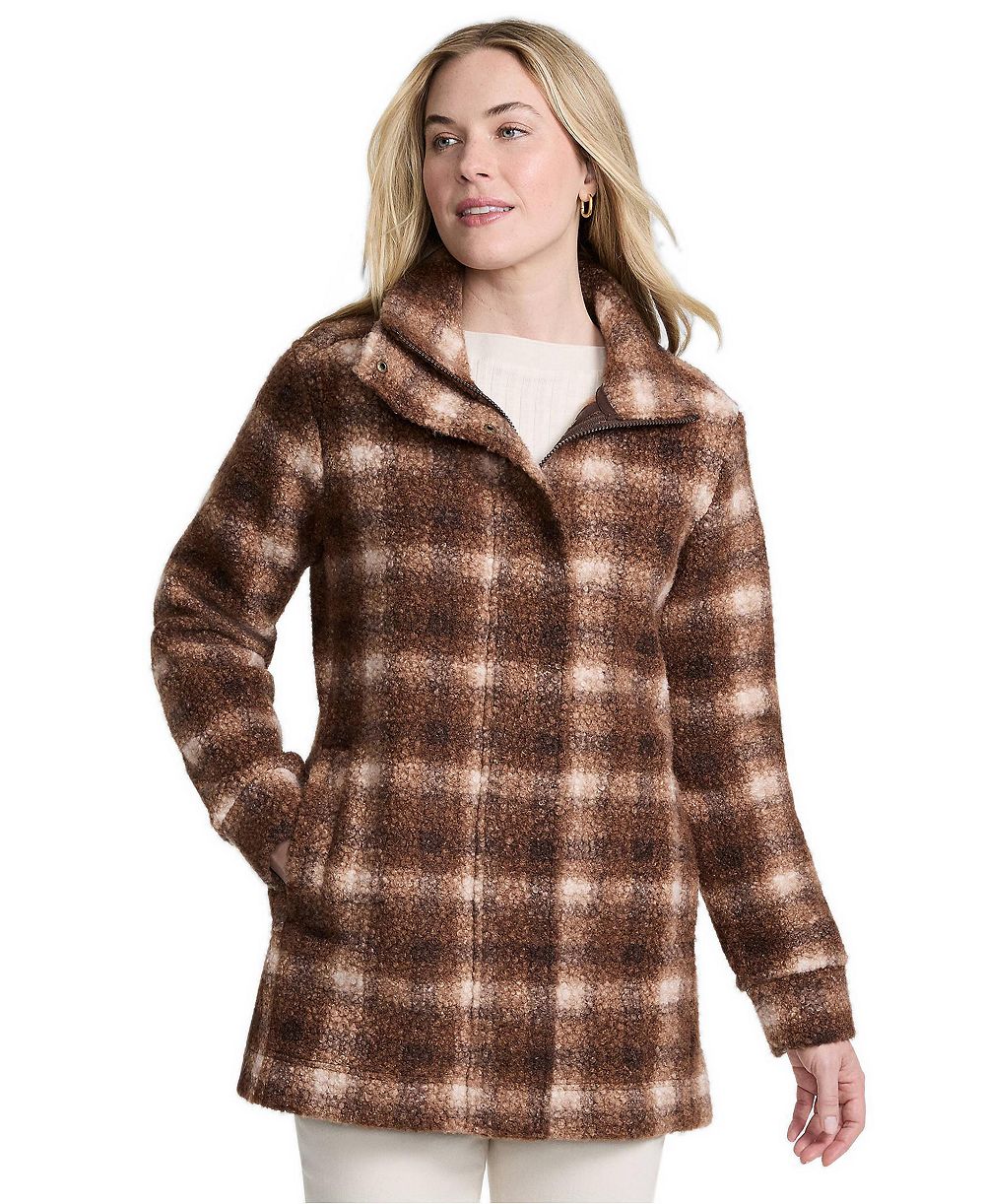Женское пальто Lands' End Boucle-Fleece Zip-Up