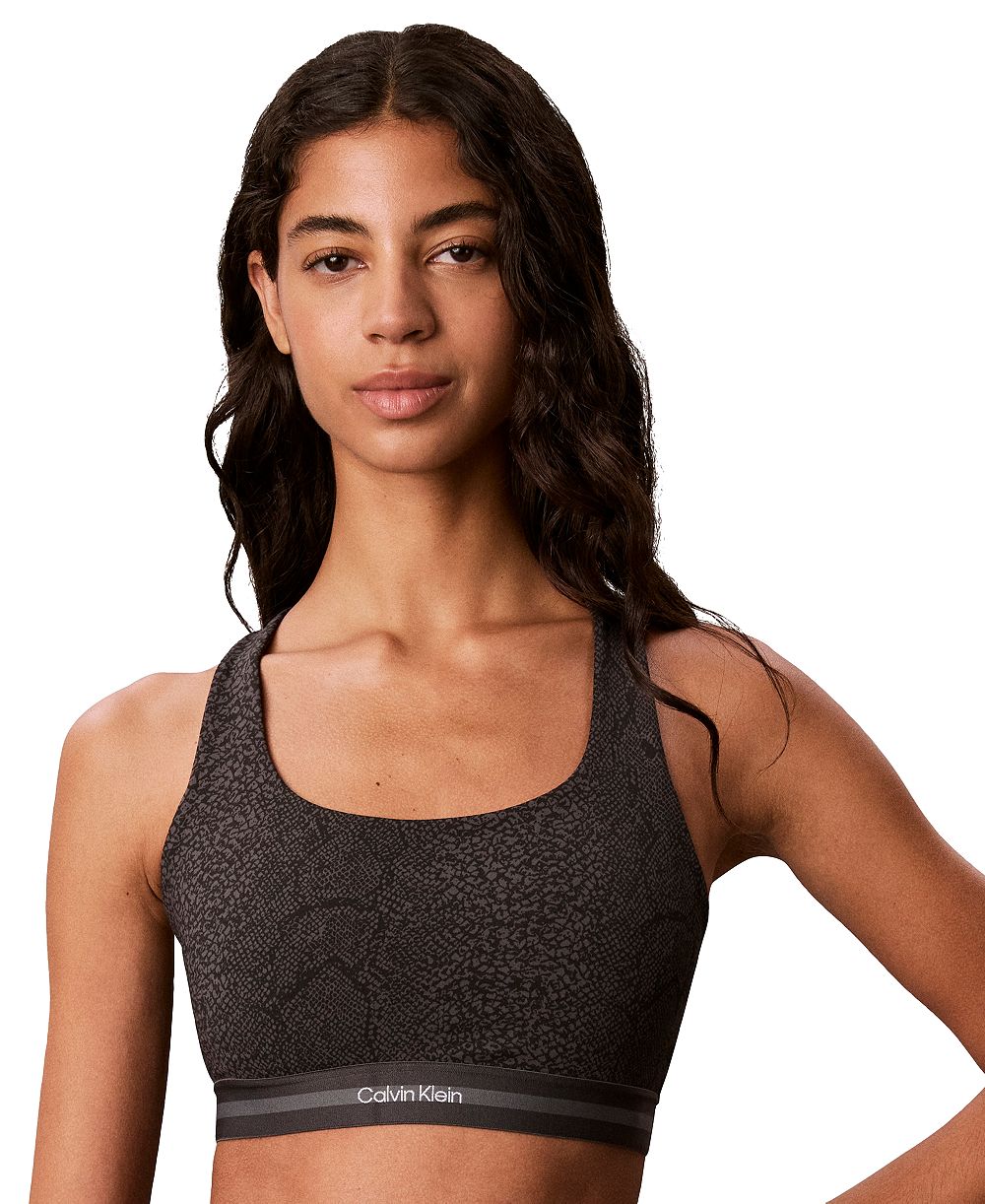 Calvin Klein Performance Women's Medium Support Wireless Racer-Back Icon Sport Sports Bra