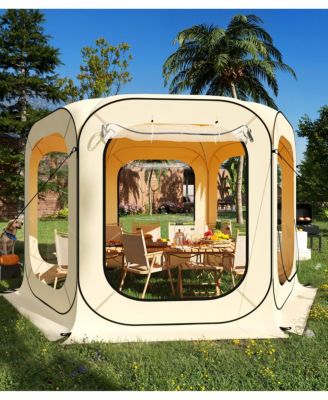 MAXSA 12 x 12 FT Clear Bubble Tent for 8-10 People, All-Weather Pop-Up Shelter with Transparent TPU Panels for Camping, Patio & Events