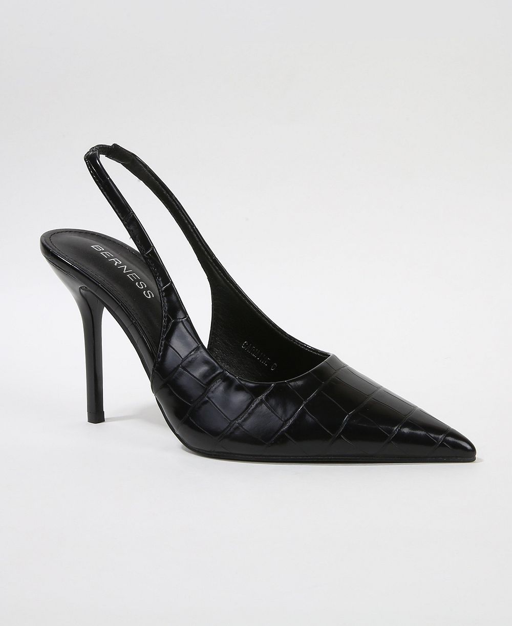 Berness Carmine Croco-Embossed Slingback Stiletto Pumps