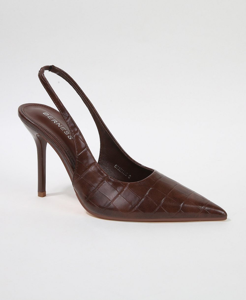 Туфли-лодочки Berness Carmine Croco-Embossed Slingback Stiletto Pumps