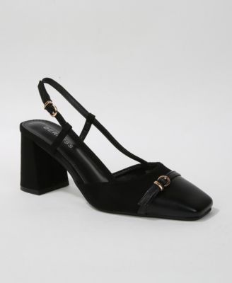 Berness Geena Toe Cap Slingback with Buckle Accent