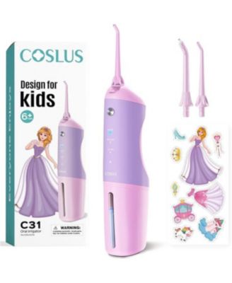 COSLUS C31 Kids Water Flosser  4 modes, ages 6 Plus, safe and waterproof. Portable, rechargeable