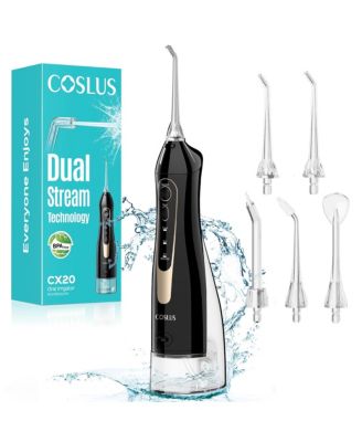 COSLUS CX20 Water Flosser, 300 Milliliters, IPX7, Portable, Rechargeable, for Home and Travel