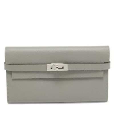 Pre-Owned HERMÉS Gris Mouette Epsom Leather Kelly Classic Wallet