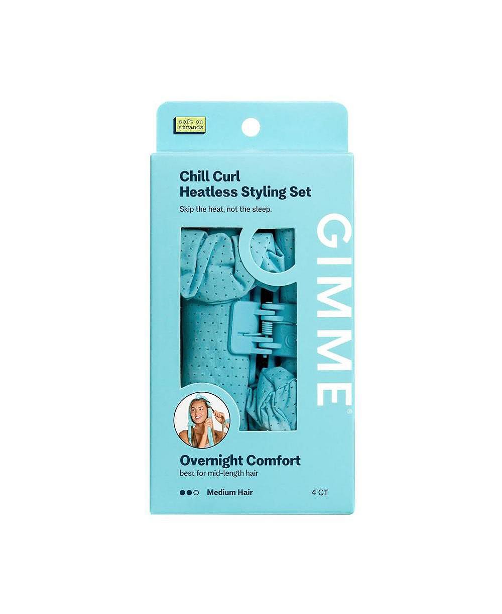 Gimme Beauty Chill Curl Heatless Styling Set Gentle and Breatable Hair Rods for Overnight Curls  Medium Hair, 4 Count