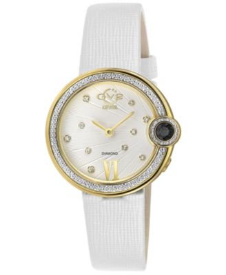 Женские часы GV2 by Gevril Perugia Swiss Quartz Italian Leather Strap Diamond
