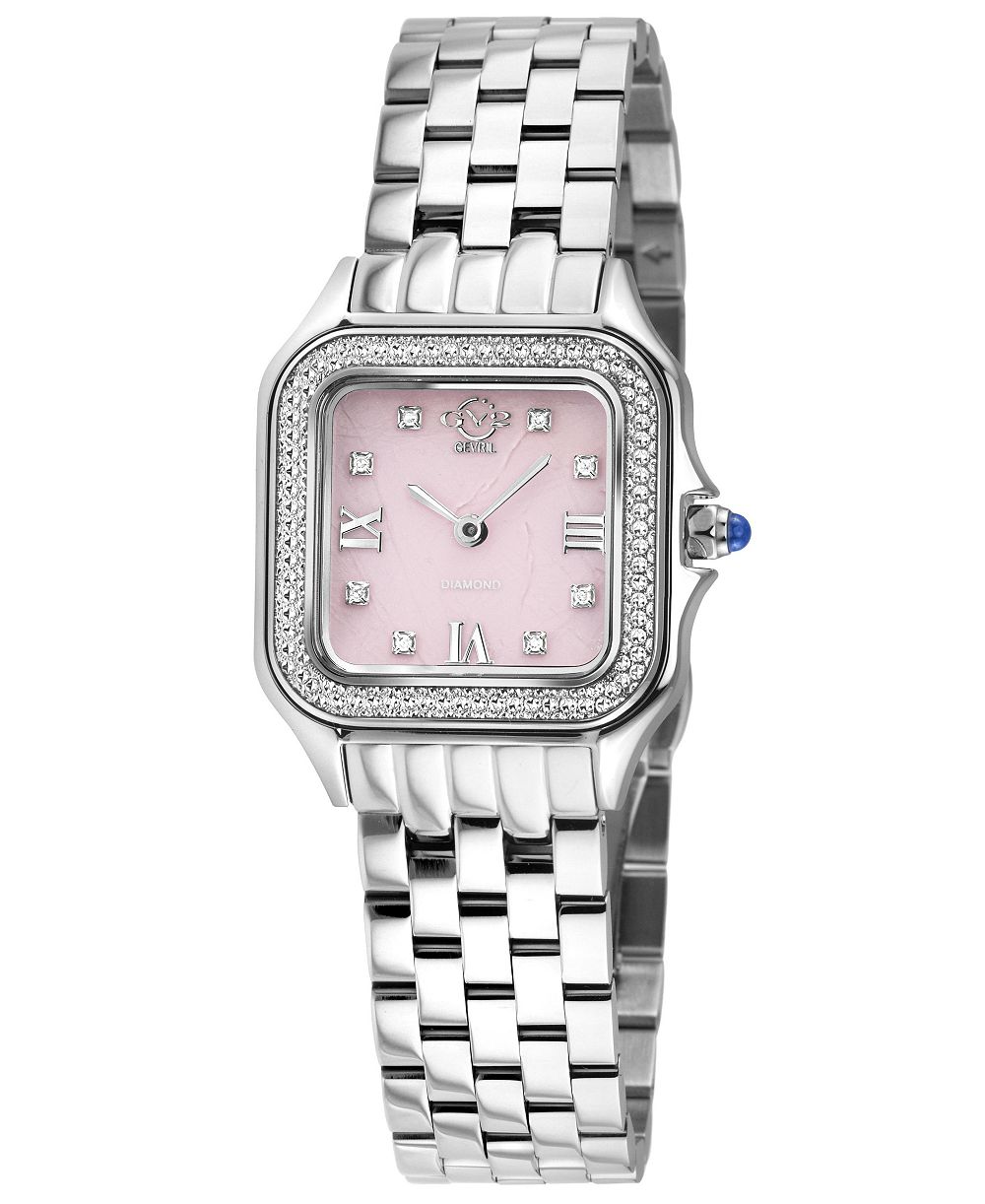 GV2 by Gevril Women's Milan Swiss Quartz Silver Stainless Steel Bracelet Diamond Watch