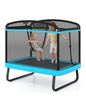 Gymax 6 Feet Kids Trampoline with Swing Safety Enclosure Net Gift for Boys Girls Age 3 Plus