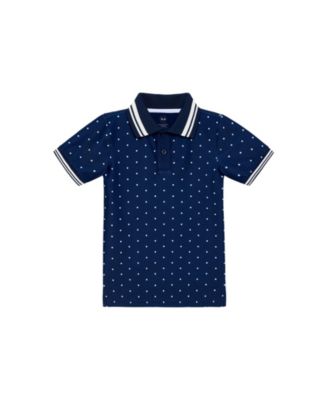 Navy polka dot