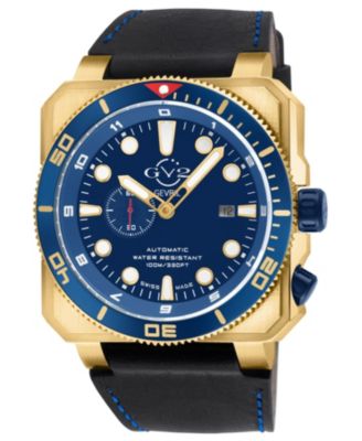 GV2 by Gevril Men's Swiss Made XO Submarine Swiss Automatic Italian oiled Leather Strap Watch