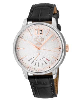 Мужские часы GV2 by Gevril Swiss Made Rovescio Swiss Quartz с кожаным ремешком