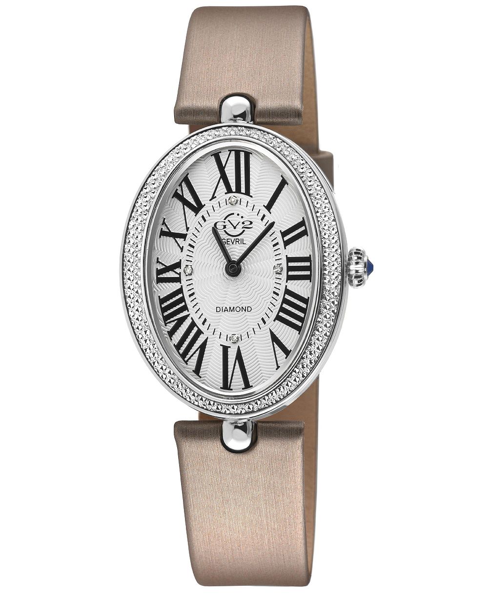 Женские часы GV2 by Gevril Piazza Navona Swiss Quartz Italian Leather Strap Diamond