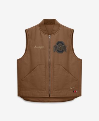 Nike Мужская стеганая жилетка на молнии Ohio State Buckeyes коричневого цвета