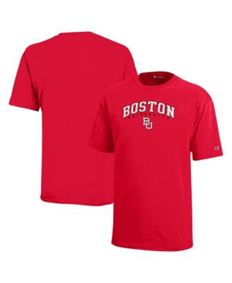 Champion Big Boys and Girls Scarlet Boston University Arch Over Logo T-Shirt